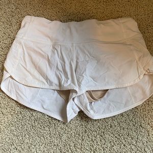 White lululemon speed up shorts